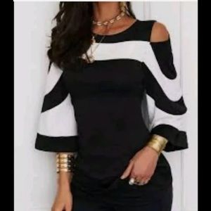 Boston Proper stunning cold shoulder tunic top size L NWOT